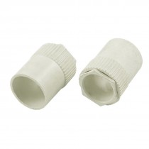 2 Pcs White PVC Straight Wire Pipes Tube Connector Fitting