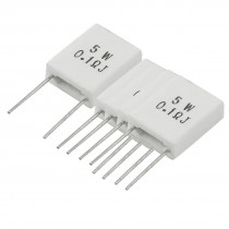 5 x 5W 0.1 Ohm 5% Radial Lead Ceramic Cement Power Resistors