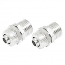2 Pcs 1/4" PT Thread Tube Pneumatic Fittings Quick Connector Coupler 6mm x 8mm