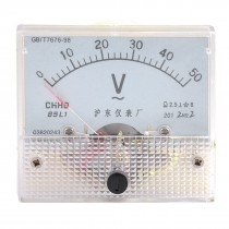 Plastic Housing Class 2.5 Accuracy AC 50V Pointer Voltage Meter Panel
