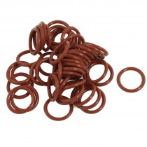 50 Pcs 16mm Outside Dia. 2mm Thickness Red Silicone O Ring Oil Seals