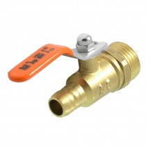 90 Degree Turn 1/2" PT to Hose Tail 19/64" Gas Flow Hole Ball Valve