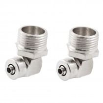 2 Pcs 6mm x 3 8" Threas Pneumatic Hose Right Angle Coupler Quick Fittings