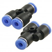 4mm to 4mm Y Shaped Puch In Connector Pneumatic Fittings 2 Pcs