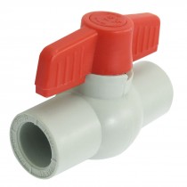 Red Handle 19mm x 19mm Slip Ends Full Port PPR Ball Valve