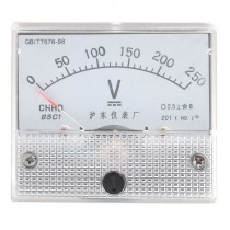 Plastic Shell Analog DC 0-250V Scale Range Voltage Meter Panel