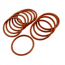 10 Pcs Brick Red Industrial Silicone O Ring Seal 43mm x 50mm x 3.5mm
