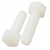 10 Pcs Plastic 8mm Male Thread Hexagon Head Bolt Screws