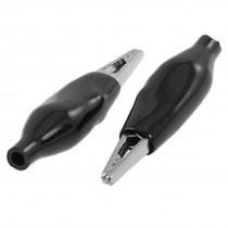 10 x Black Insulating Covered Test Lead Alligator Clips 1.4" Length