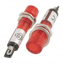 5 Pcs Plastic Case Red Lamp Signal Indicator Pilot Light DC 24V Agggm