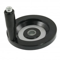 99mm Diameter Hand Wheel Black w Removable Revolving Handle