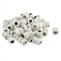 White Plastic P16 IP67 Waterproof Cables Glands Connector 50 Pcs