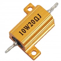 Gold Tone Aluminum Housed Wire Wound Resistor 20 Ohm 5%