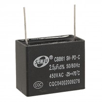 Radial Ceiling Fan Capacitor CBB61 2.5uf 450VAC 50/60Hz