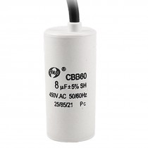 Washer 8uF 5% 50/60Hz 450V AC Motor Capacitor CBB60