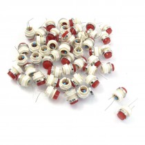 50 Pcs DC 24V 2 Pins 12mm Mount Hole Red Flat Head LED Indicator Pilot Light