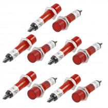 10 Pcs 2 Pins Terminals Red Light Signal Indicator Lamp DC 12V Xgjkq