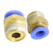 8mm x 16mm Push in Pneumatic Quick Connectors 2 Pcs