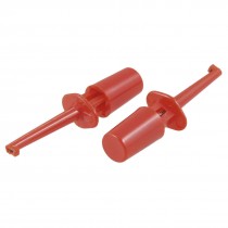 1.6" Long Meter Multimeter Lead Wire Testing Hooks Clip Red 2 Pcs