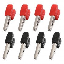 4 Pairs Plastic Insulating Handle Test Lead Alligator Clips Clamps 34mm