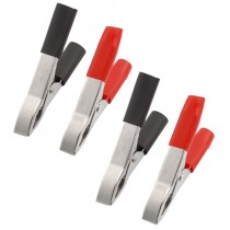 8 Pcs Plastic Handle Metal Metal Alligator Clips 52mm Length