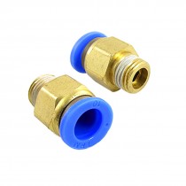 2 Pcs 12mm Thread 10mm Connector Tube Push Fittings