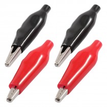 1.7" Length Plastic Insulating Covered Test Probe Alligator Clips 4 Pcs