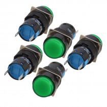 5 Pcs Green Round Cap 2 Pins Fault Signal Lamp Indicator Light DC 12V
