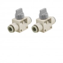 5 Pcs 5/16" Tube Push in One Touch Quick Connector Two Way Hand Valves