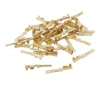40 Pcs Gold Tone Male Spade Crimp Terminals 2mm Wiring Connectors
