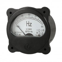 AC 380V Round Analog Dial 45-55Hz Frequency Panel Meter Black