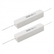 2 Pcs Wire Wound Ceramic Cement Resistor 20W 50 Ohm 5%