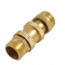 Gold Tone Dual Head 1/2" Male Thread Brass Fitting Coupler