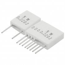 5 Pcs 0.22 Ohm 5 Watt Wirewound Radial Ceramic Cement Resistors