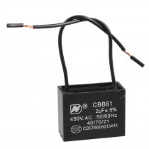 AC 450V 2uF Two Wired Ceiling Fan Motor Run Capacitor CBB61