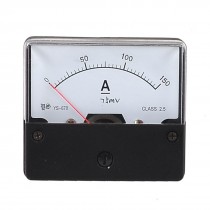 DC 0-150A Squre Type Analog Current Panel Meter White Black