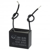 CBB61 3.5uF AC 450V Rectangle 2-Wire Non Polar Motor Run Capacitor