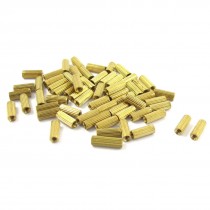 50 Pcs Female Threaded Pillars Brass Standoff Spacer Gold Tone M2x8mm