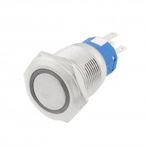 19mm 24VDC Red Ring LED Light Momentary Push Button Switch 1NO 1NC