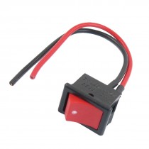 AC 250V 6A 2 SPST On/Off Mini Snap In Boat Rocker Switch Black Red w Wire Lead