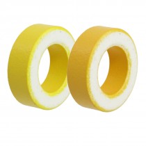 2 Pcs 33mm x 20mm x 11mm Yellow White Iron Core Power Inductor Ferrite Ring