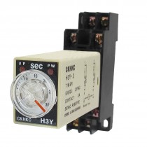 AC 220V H3Y-2 0-3 Minutes DPDT 8 Pins Power on Time Delay Relay w Socket