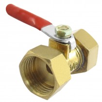 Female to Female 1/2" PT Threaded Red Lever Handle Brass Ball Valve
