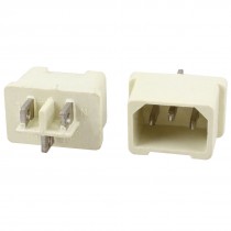 2 Pcs AC 250V 15A 3 Pin IEC320 C14 Plug Power Socket Adapter Off White
