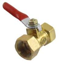 F/F 3/8" PT Female Threaded Red Lever Handle Brass Ball Valve