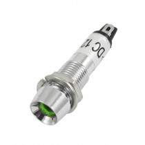 DC 12V 2 Pins 7.6mm Terminals Green Light Signal Indicator Lamp