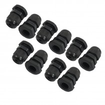 10 Pieces PG9 Black Plastic Waterproof Cable Connectors