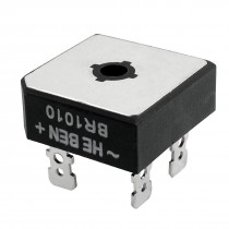 BR1010 1KV 10A Single Phase Bridge Rectifier Half-Wave Silver Tone Black