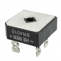 BR4010 100V 40A Single Phase Bridge Rectifier Half-Wave Silver Tone Black