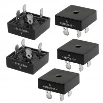 5 Pcs KBPC10-10 1K Volt 10A Single Phase Bridge Rectifier Half-Wave Black